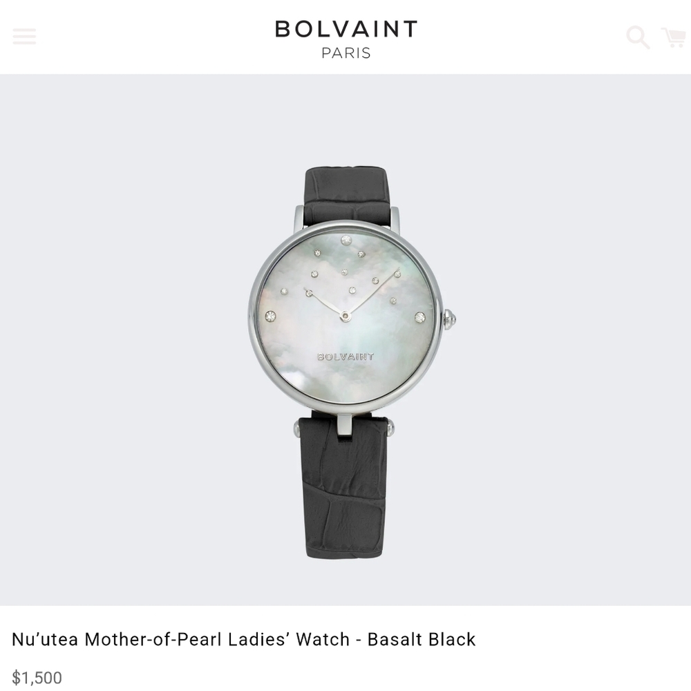 Bolvaint Nu’utea Mother-of-Pearl Ladies’ Watch - Basalt Black